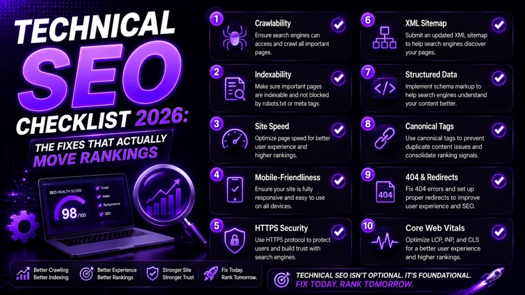 Technical SEO Checklist 2026 The Fixes That Actually Move Rankings