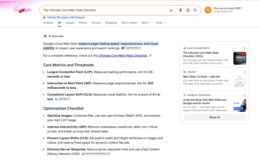 The Ultimate Core Web Vitals Checklist
