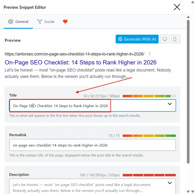 SEO-Friendly Title Tag